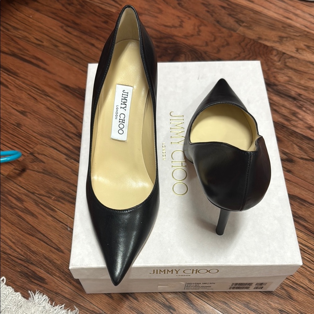Jimmy Choo Elegant Black Leather Heels